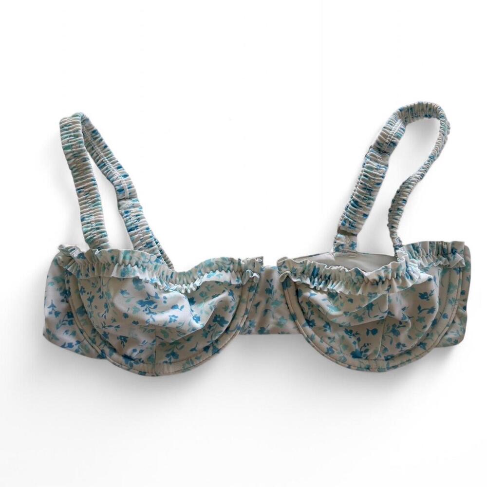 Black Bough swim floral bikini top